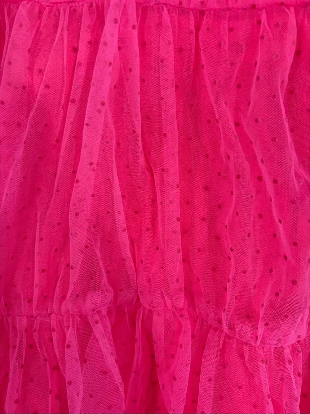 NEW Dry Goods Lush Hot Pink Tule Ruffled Dress with Polka Dots - Picture 4 of 4